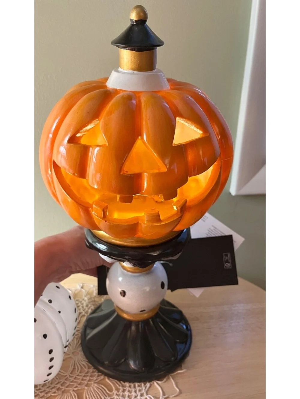 Christian Serrano Glass Pumpkin Halloween Decor Set - Orange & White